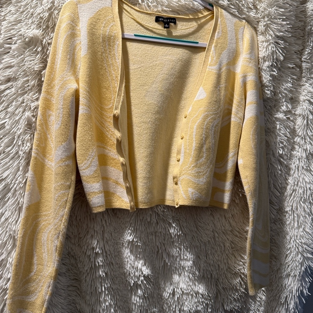 Yellow And White Patterned Sweater - image 1